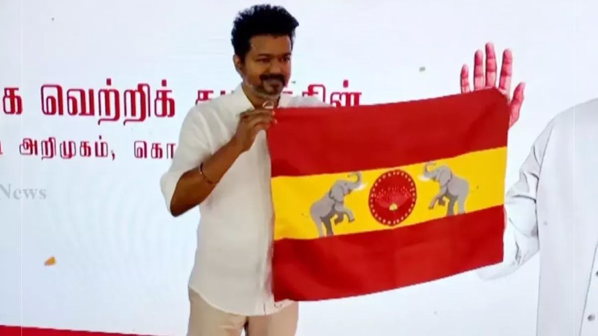 TVK Vijay: తమిళగ వెట్రి కజగం పార్టీ జెండా ఆవిష్కరించిన విజయ్