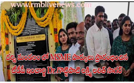 దర్శి మండలం లో MSME పార్కులు ప్రారంభించిన టీడీపీ ఇంచార్జి Dr.గొట్టిపాటి లక్ష్మి లలిత్ సాగర్