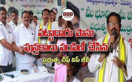 పట్టాదారు పాసు పుస్తకాలు పంపిణీ చేసిన ప్రభుత్వ చీఫ్ విప్ జీవీ